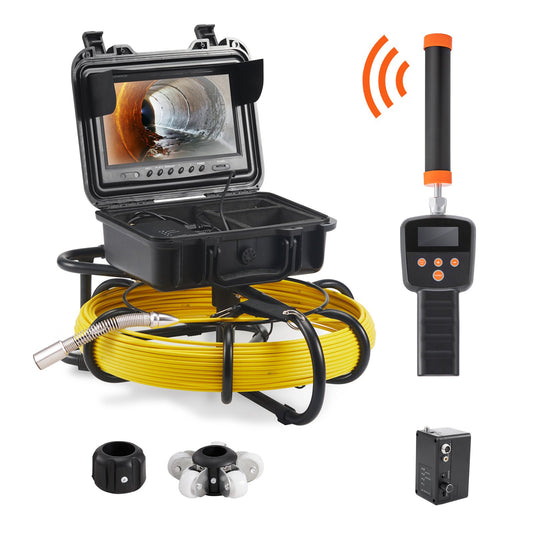 Sewer Camera Pipe Inspection Camera with 512 Hz Probe 9-inch 720p Display 165 Feet