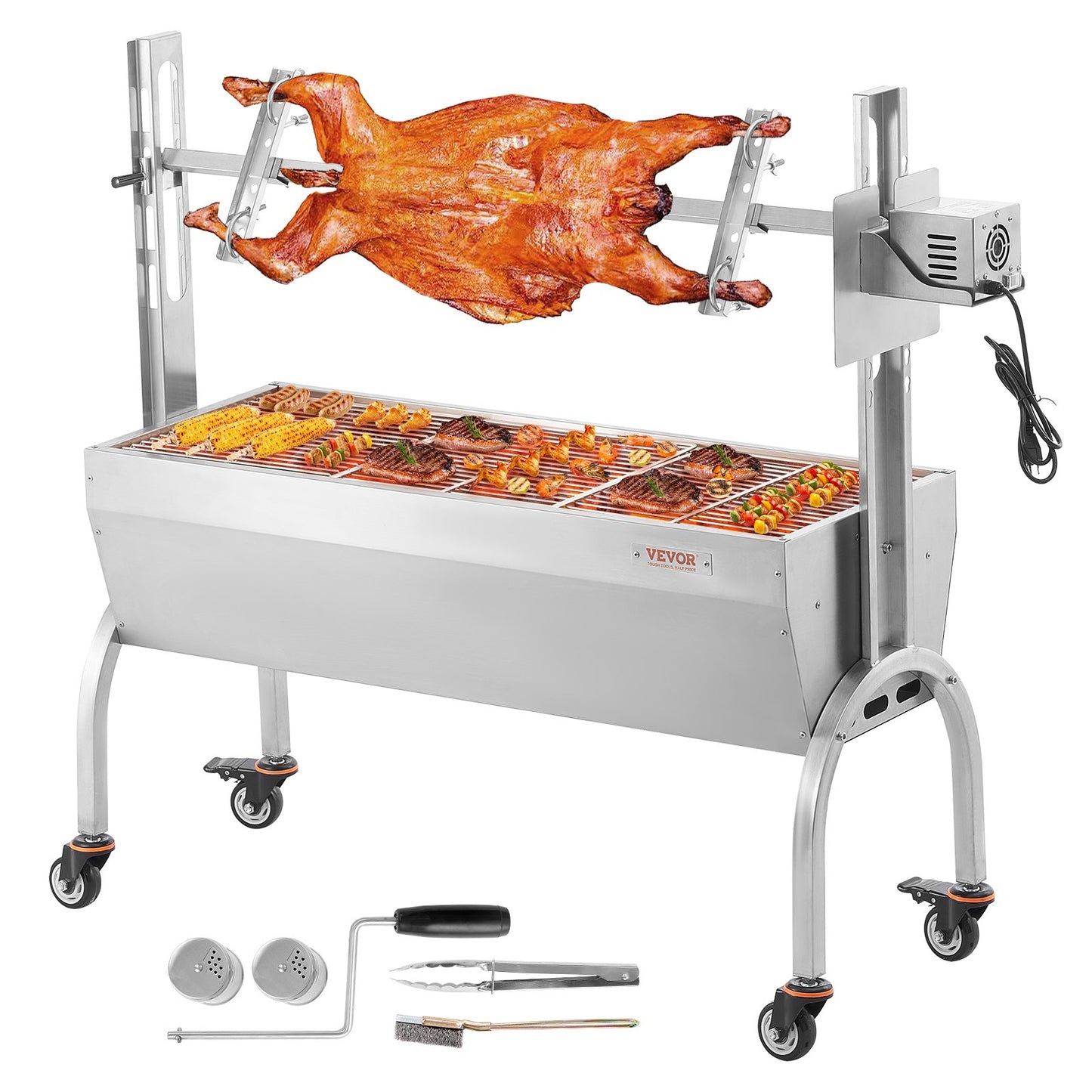 Roaster Spit Rotisserie BBQ Grill Gris Lamm Kyckling Stek 52W 198LBS