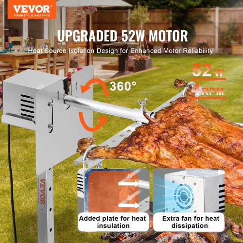 56" Elektrisk BBQ Rotisserie Grill Kit Rostfritt stål Grill 132lb gris lamm |  EU