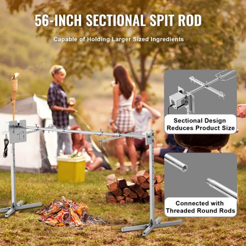 56" Elektrisk BBQ Rotisserie Grill Kit Rostfritt stål Grill 132lb gris lamm |  EU