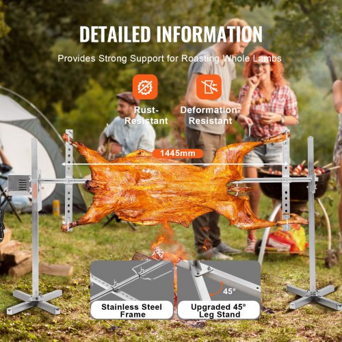 56" Elektrisk BBQ Rotisserie Grill Kit Rostfritt stål Grill 132lb gris lamm |  EU