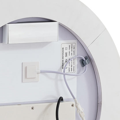 LED bathroom mirror 3 color anti-fog Wall mounted round makeup mirror 60cm