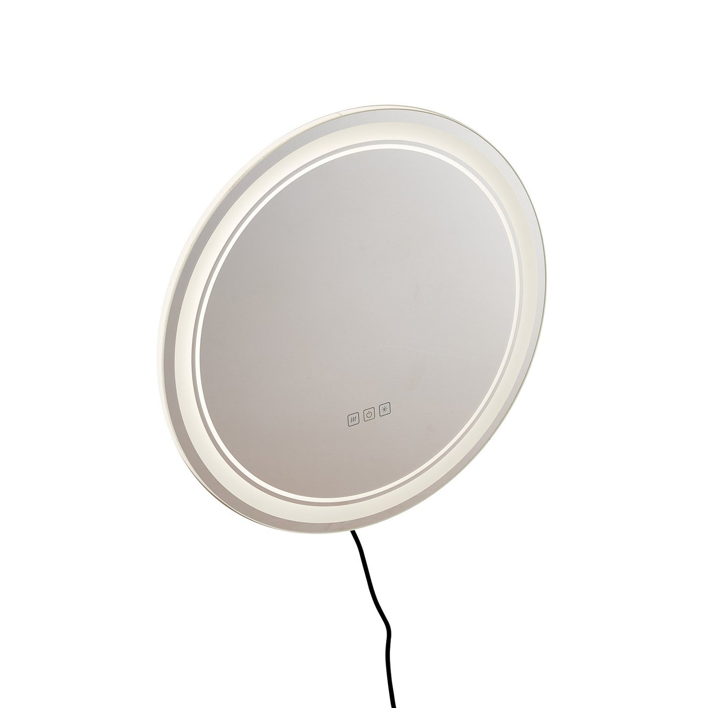 LED bathroom mirror 3 color anti-fog Wall mounted round makeup mirror 60cm