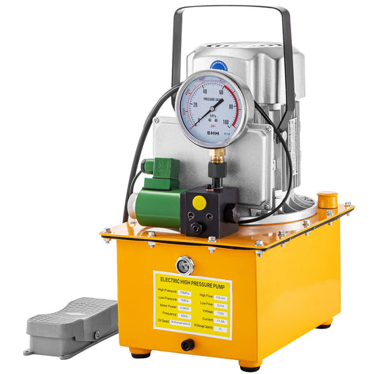 10152 PSI hydraulisk elektrisk pump 750W enkelverkande 220V solenoidpedal 7L hydraulisk kraftpaketcylinder