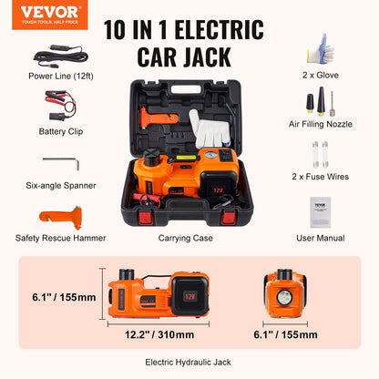 Jack electric hydraulic car floor jack 5 Ton 12V Built-in tire pump