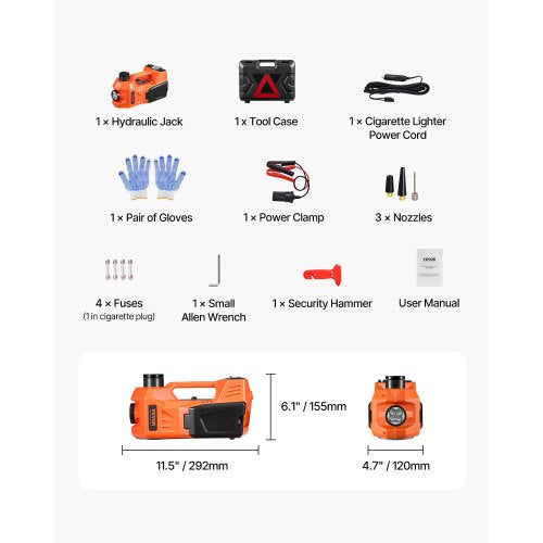 verstellbarer elektrischer Wagenheber 5 Tonnen / 11000 lbs Wagenheber-Set mit sicherem Hammer | EU
