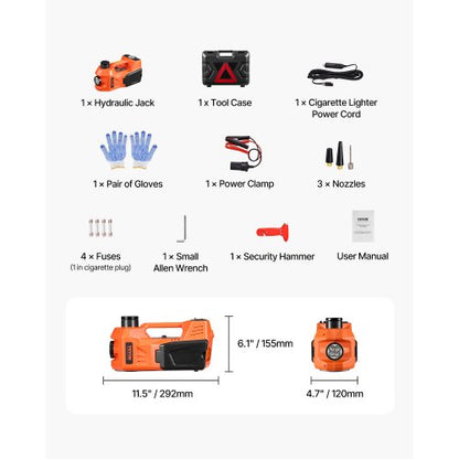 verstellbarer elektrischer Wagenheber 5 Tonnen / 11000 lbs Wagenheber-Set mit sicherem Hammer | EU