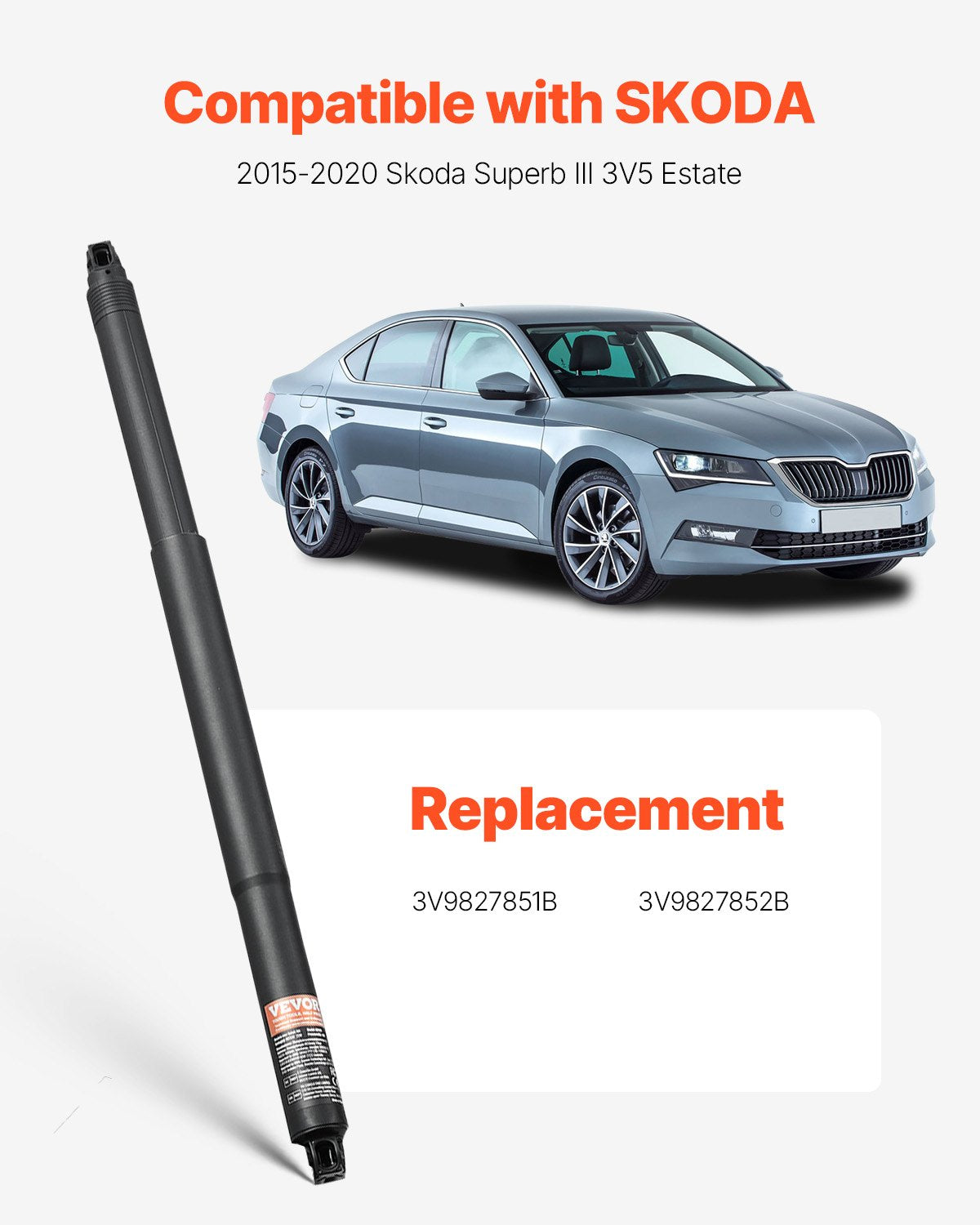 Rear Liftgate Power Struts Compatible with 2015-2020 Superb III 3V5 Estate