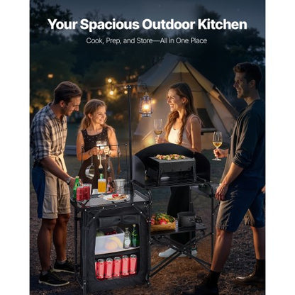 Camping Kitchen Table Portable Outdoor Cook Station Storage Aluminum | EU