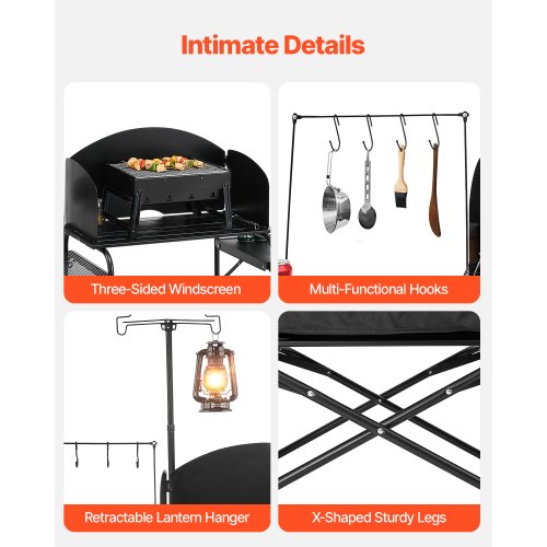 Camping Kitchen Table Portable Outdoor Cook Station Storage Aluminum | EU