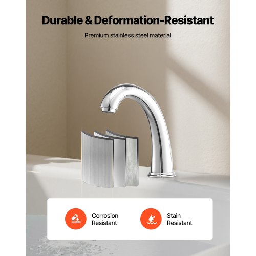 romersk badkarsblandare, 3-håls vattenfallsblandare, badkarsblandare med svanhals och 2 handtag, badkarsblandare för däckmontering för vuxna, silver, hög pip, temperaturkontroll |  EU