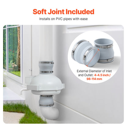 4" to 4.5" Radon Mitigation Fan System Quiet 260CFM Inline Duct Waterproof