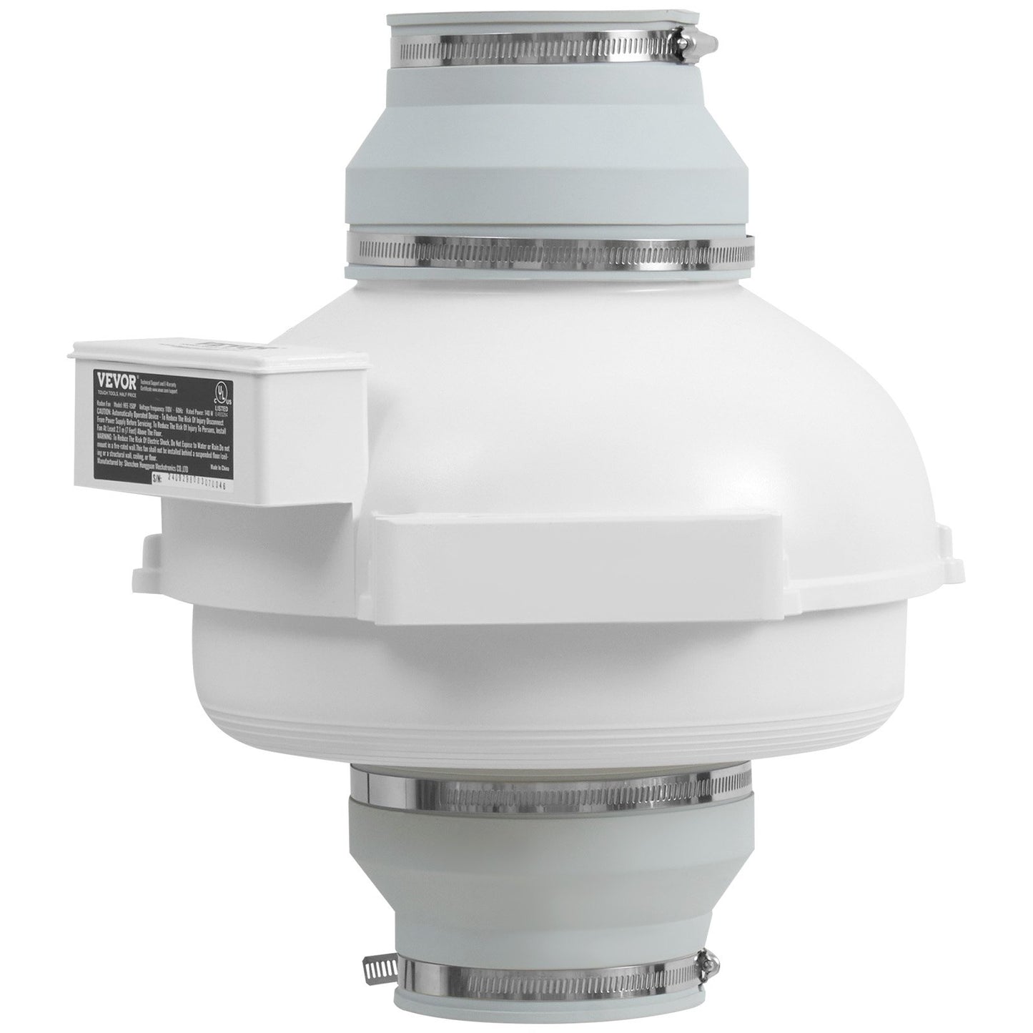 4" to 4.5" Radon Mitigation Fan System Quiet 380CFM Inline Duct Waterproof