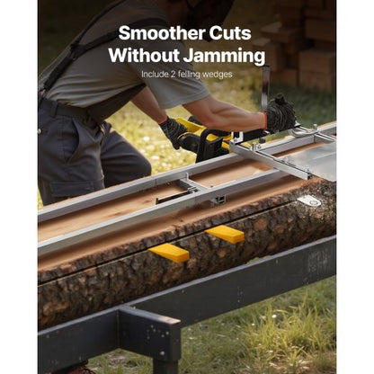 Skenstyrningssystem, 3,66 m 4 tvärstänger kedjesågssatser, sågrälssystem i aluminium som fungerar med motorsåg, 2 kilar, justerbart skenstyrningssystem för byggare och träarbetare |  EU