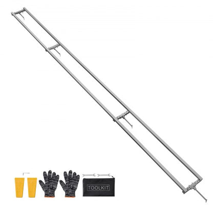 Skenstyrningssystem, 3,66 m 4 tvärstänger kedjesågssatser, sågrälssystem i aluminium som fungerar med motorsåg, 2 kilar, justerbart skenstyrningssystem för byggare och träarbetare |  EU