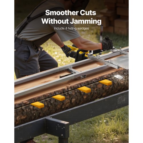 Skenstyrningssystem, 4,57 m 6 tvärstänger motorsågssatser, sågfrässystem i aluminium som fungerar med motorsåg, 4 kilar, justerbart skenstyrningssystem för byggare och träarbetare |  EU