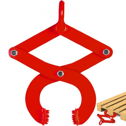 2T Pallet Puller Steel Single Scissor Red Pallet Puller Clamp 4409 LBS Capacity Pallet Grabber 6.3 Inch Jaw Opening x 0.5 Inch Jaw Height arbitrarily Changed to Adjust The use