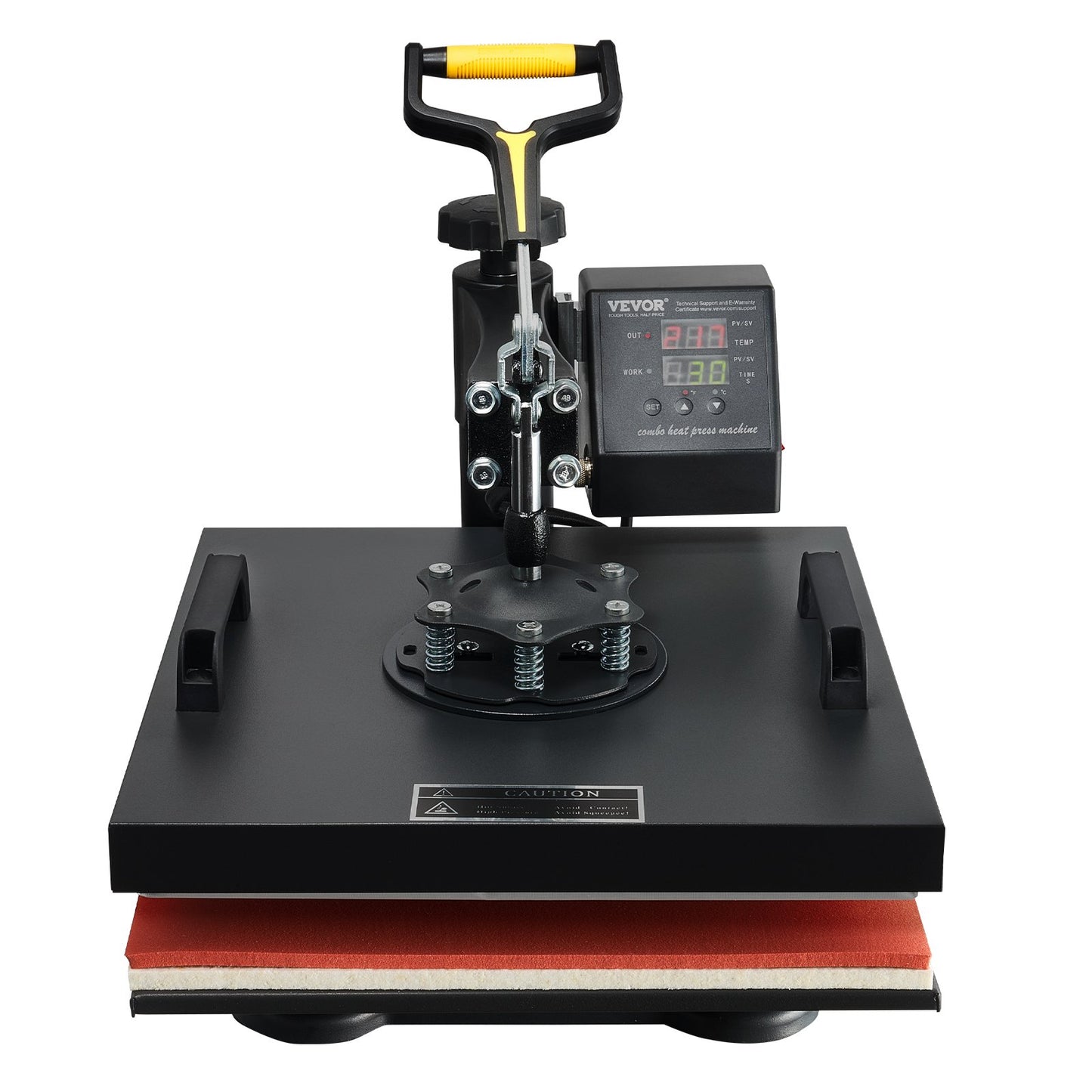 Wärmepresse, 15 x 15 Zoll/38 x 38 cm, 2-in-1-Clamshell-Sublimationstransferdrucker mit Teflonbeschichtung, digitale, präzise Wärmeregelung, Powerpress für T-Shirts, Hüte und Kappen