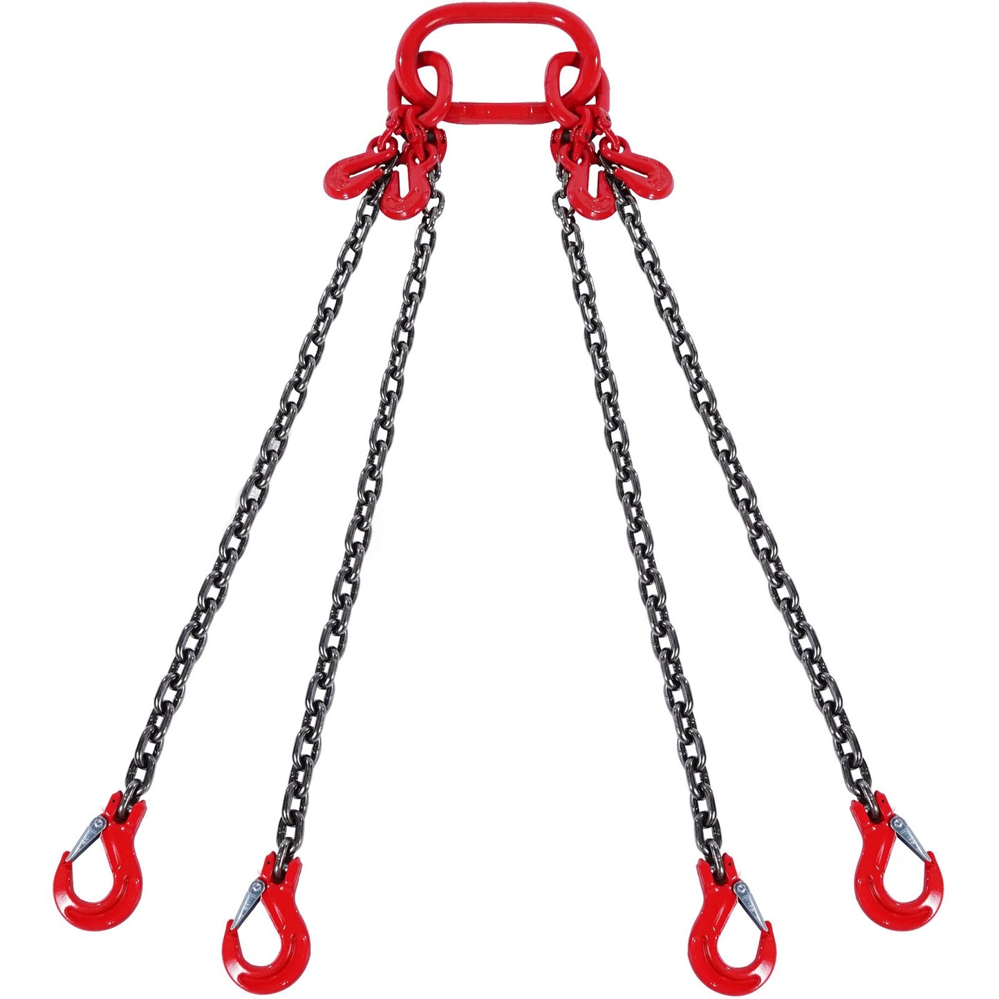 1/4" x 5" Kettenschlinge 4-Strang G80 Hebekette mit Greifhaken 6600 lbs