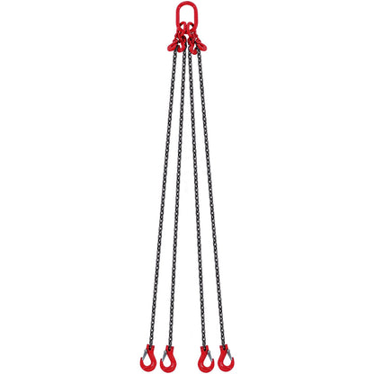 1/4" x 5" Kettenschlinge 4-Strang G80 Hebekette mit Greifhaken 6600 lbs
