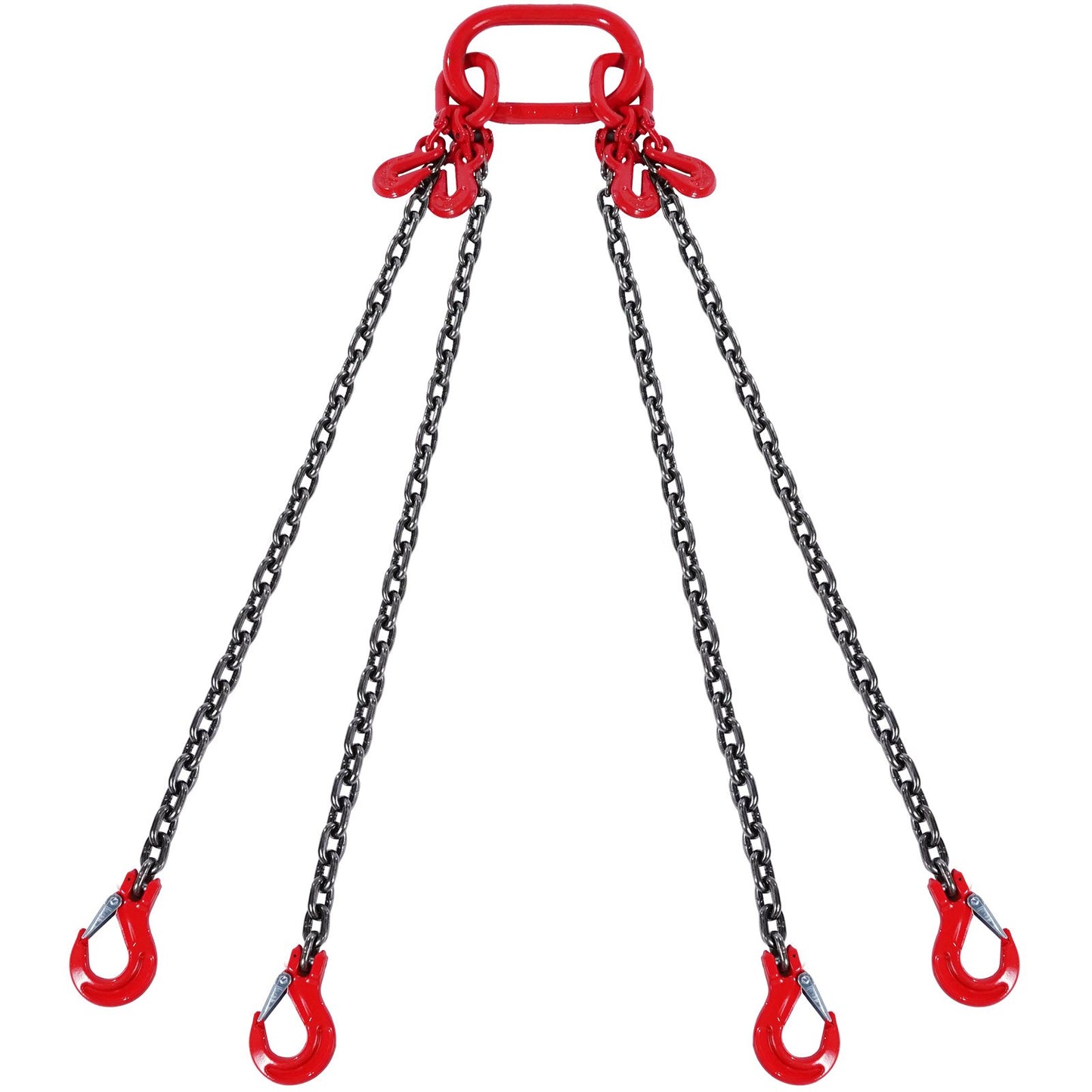 5/16" x 10" Chain Sling 4 Leg G80 Lifting Chain with Grab Hooks 11000 lbs