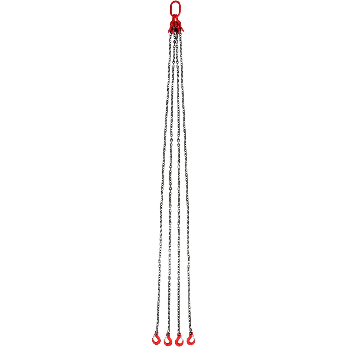 5/16" x 10" Chain Sling 4 Leg G80 Lifting Chain with Grab Hooks 11000 lbs