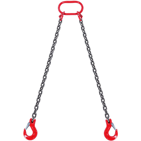 5/16" x 5" kedjesling 2 ben G80 lyftkedja med gripkrokar 6600 lbs