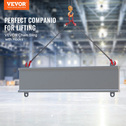 3/8" x 6" Chain Sling 2 Leg G80 Lifting Chain with Grab Hooks 11000 lbs