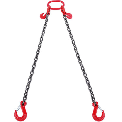 3/8" x 6" Chain Sling 2 Leg G80 Lifting Chain with Grab Hooks 11000 lbs