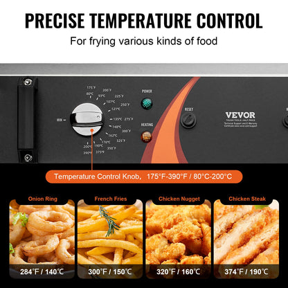 Commercial Electric Deep Fryer Deep Fryer Countertop 3000W 30.6Qt/29L