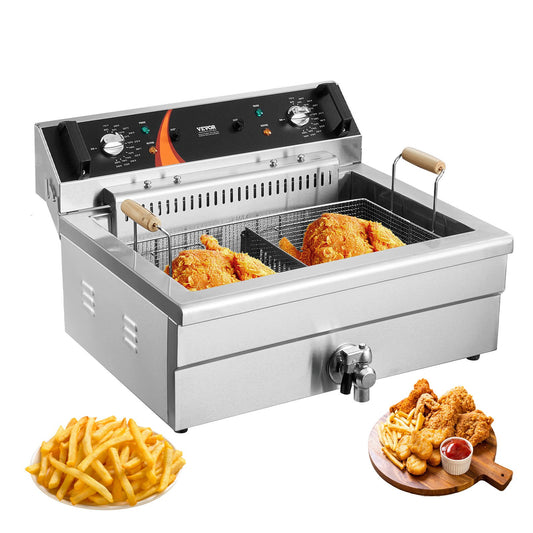 Commercial Electric Deep Fryer Deep Fryer Countertop 3000W 30.6Qt/29L
