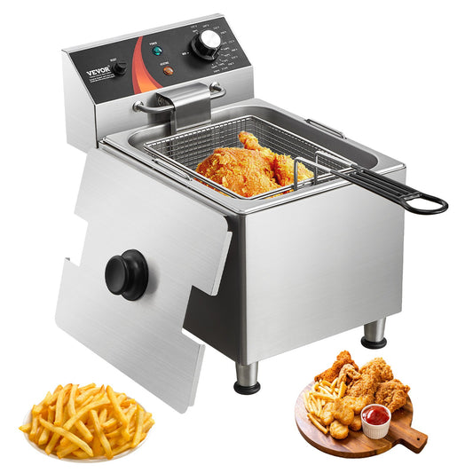 Kommersiell elektrisk fritös 3100W 9L rostfritt stål Uppgradering 200°C