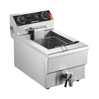 Kommersiell elektrisk fritös 3000W 9L rostfritt stål Uppgradering 200°C