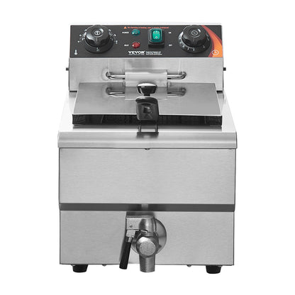Kommersiell elektrisk fritös 3000W 9L rostfritt stål Uppgradering 200°C