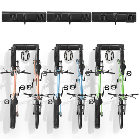 Cykelhållare Väggmonterad garagecykelhållare för 6 cyklar + 3 hjälmar