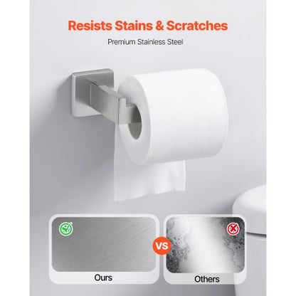 Badrumsbeslagset i borstad nickel, 5 delar badrumstillbehörsset, handdukshängare i rostfritt stål 24 tum, handduksställ, 2 badrockskrokar, toalettpappershållare för badrum, väggmonterad |  EU