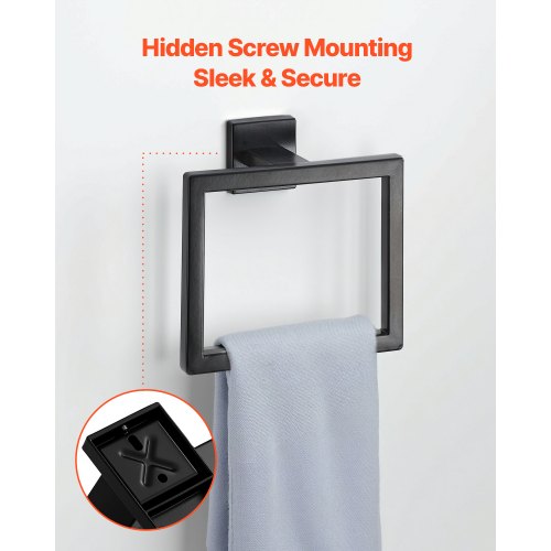 Mattsvart Badrumsbeslagset, 10-delars badrumstillbehörsset, 2 handdukshängare i rostfritt stål 24-tums, 2 handdukshängare, 4 handdukskrokar, 2 toalettpappershållare för badrum, väggmonterad |  EU