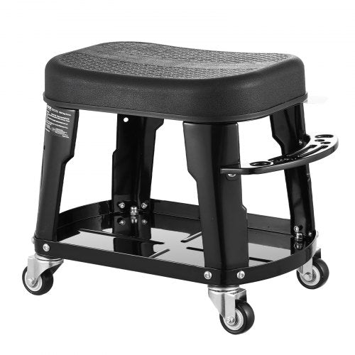 Mechanical Stool Rolling Workshop Seat 300 lbs Load with Wheels and Tool Tray | EU