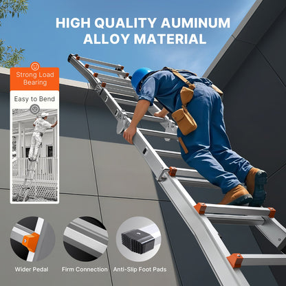 Telescoping Ladder A Frame 9.5 FT Extension Multi-Function for Homework