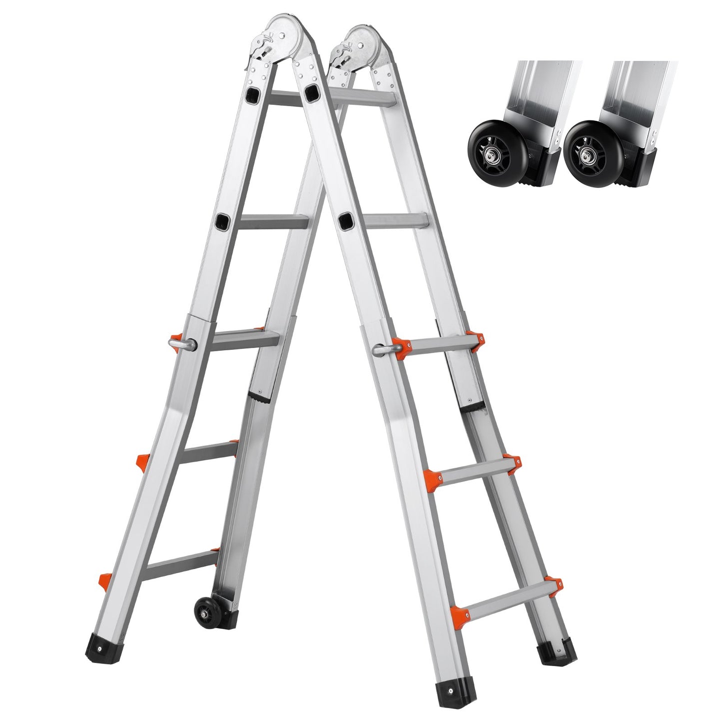 Telescoping Ladder A Frame 9.5 FT Extension Multi-Function for Homework
