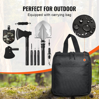 Survival Shovel Survival Axe 16-i-1 camping fällbara spadar med yxa