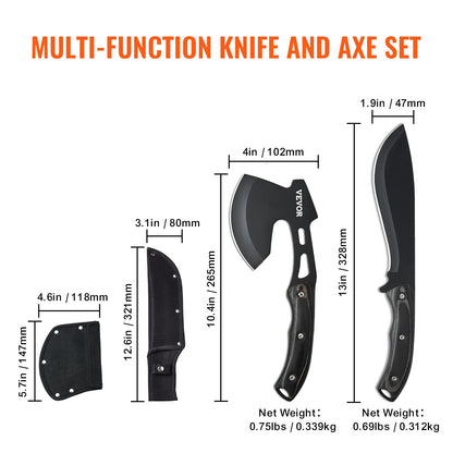 Jagdmesser und Axt Combo Set Scheide Feststehendes Messer Camping