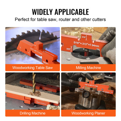 Router Bord Setup Bars 14PCS Precision Aluminium Setup Blocks Höjdmätare
