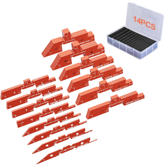 Router Bord Setup Bars 14PCS Precision Aluminium Setup Blocks Höjdmätare