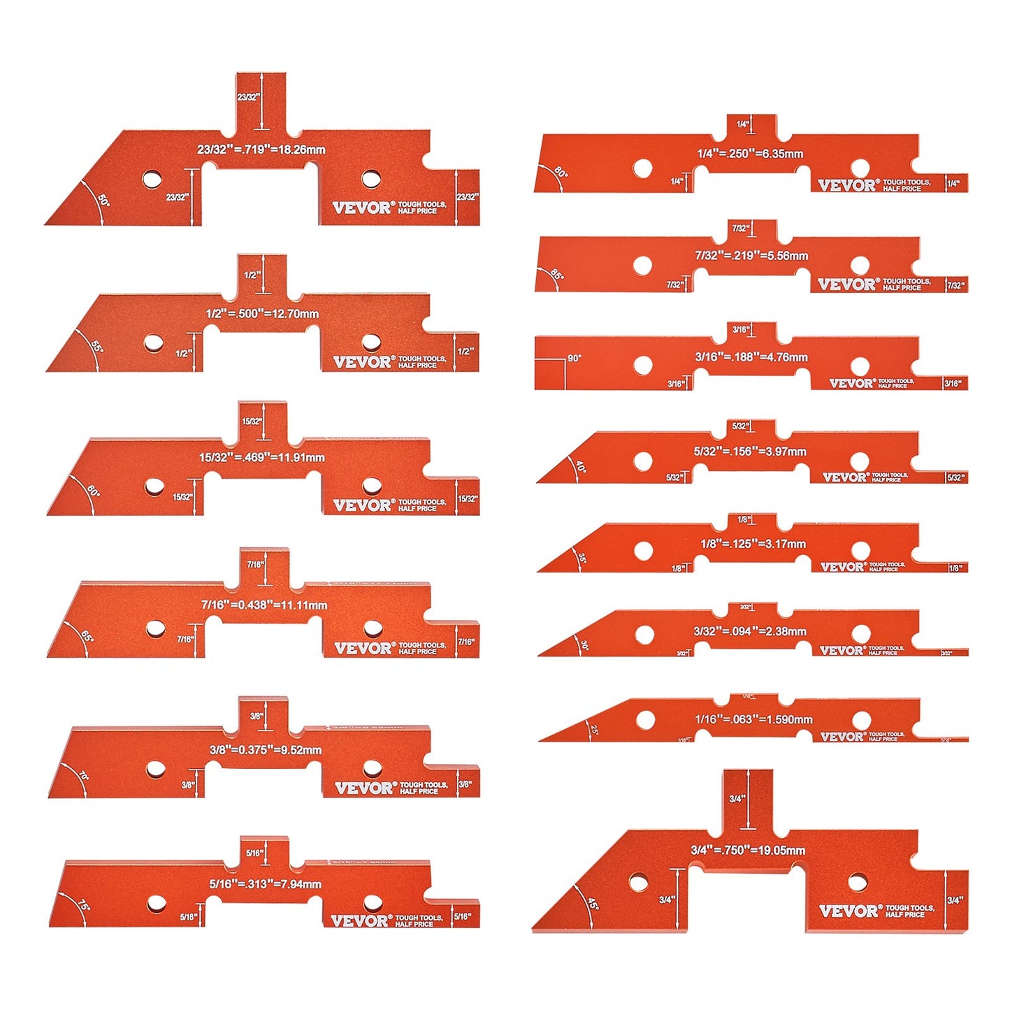 Router Bord Setup Bars 14PCS Precision Aluminium Setup Blocks Höjdmätare