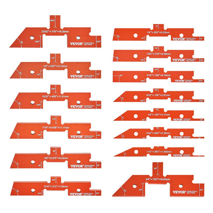 Router Bord Setup Bars 14PCS Precision Aluminium Setup Blocks Höjdmätare