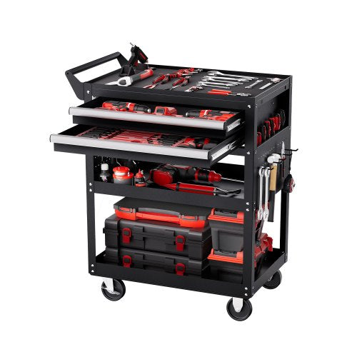 5-Tier Tool Cart on Wheels 400 lb Rolling Work Cart with Drawer and Pin Board | EU