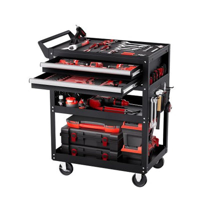 5-Tier Tool Cart on Wheels 400 lb Rolling Work Cart with Drawer and Pin Board | EU