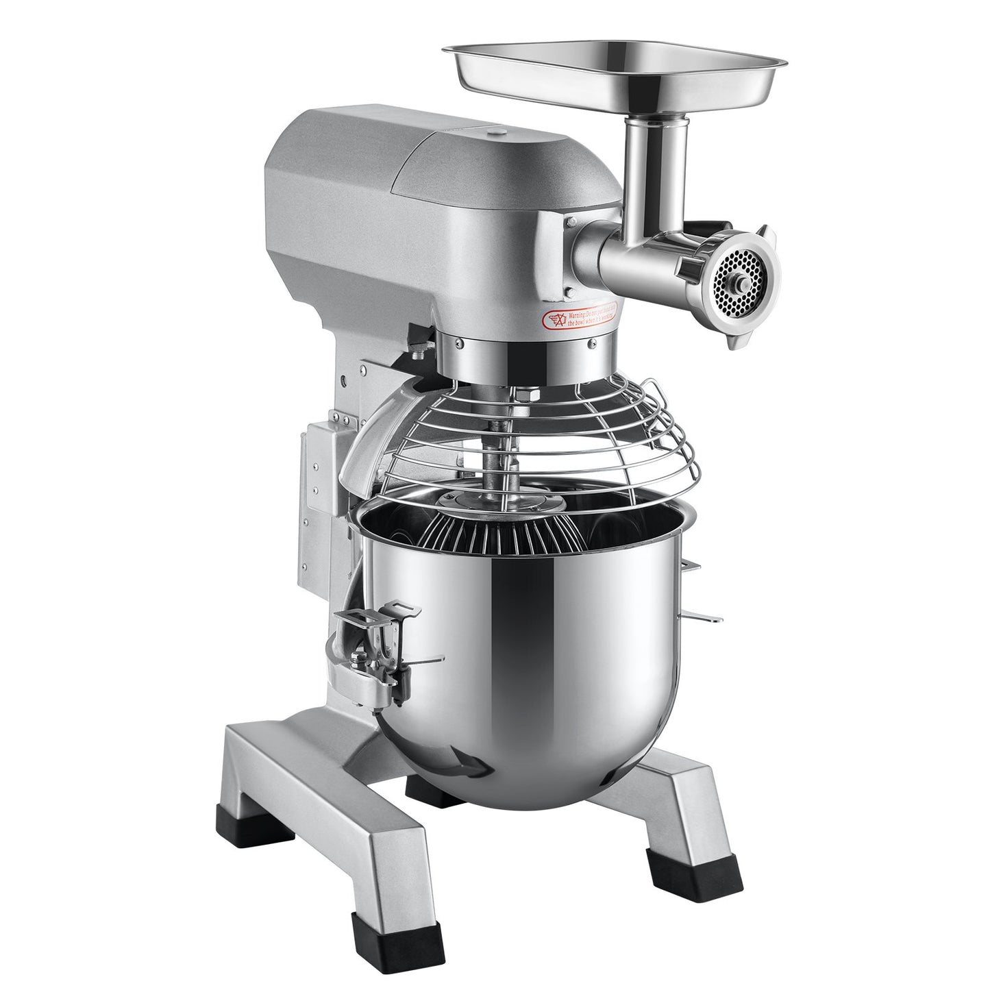 Kommerzieller Standmixer, 20-Qt-Edelstahlschüssel, 1100 W, 2-in-1-Multifunktions-Elektromixer mit Fleischwolf und 3 Geschwindigkeiten, Knethaken und Schneebesen im Lieferumfang enthalten, perfekt für Bäckerei und Pizzeria