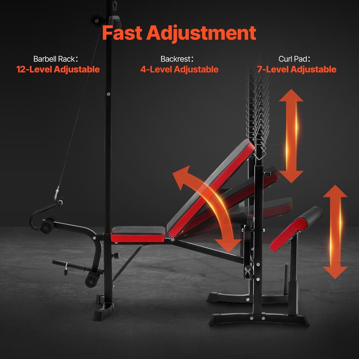 Weight bench Sit up bench for home gym Strength training Adjustable
